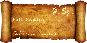 Helt Szabina névjegykártya
